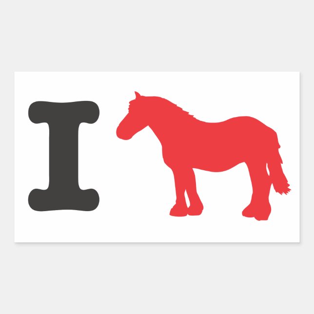 Adesivo Retangular Eu monto - Eu adoro andar de cavalo de carroça (Frente)