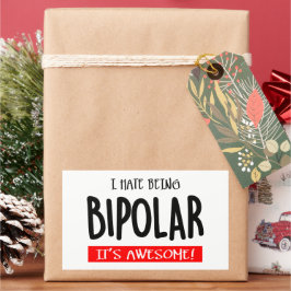 Adesivo Retangular Eu odeio ser bipolar