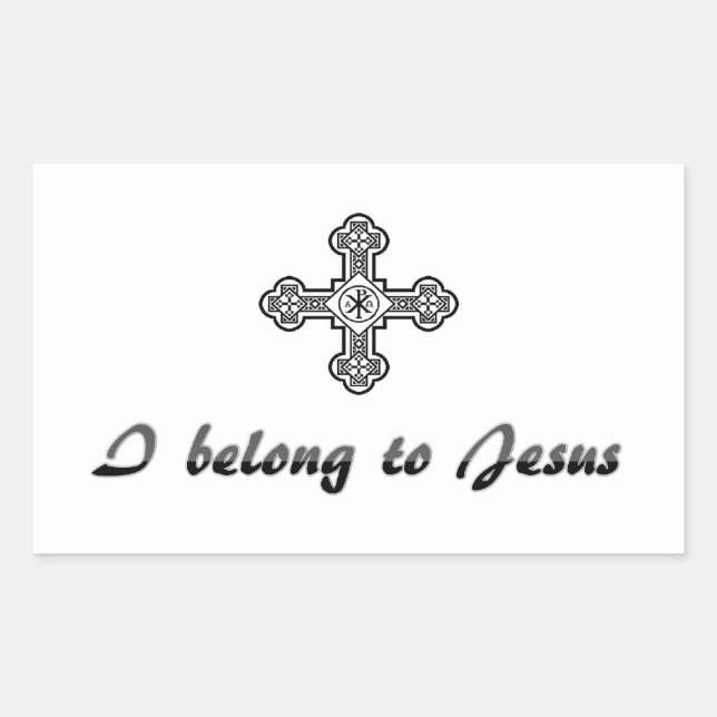 Adesivo Retangular Eu pertenço a Jesus Sticker (Frente)