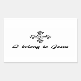 Adesivo Retangular Eu pertenço a Jesus Sticker