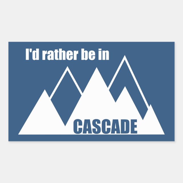 Adesivo Retangular Eu Preferiria Estar Em Cascade Idaho Montanha (Frente)