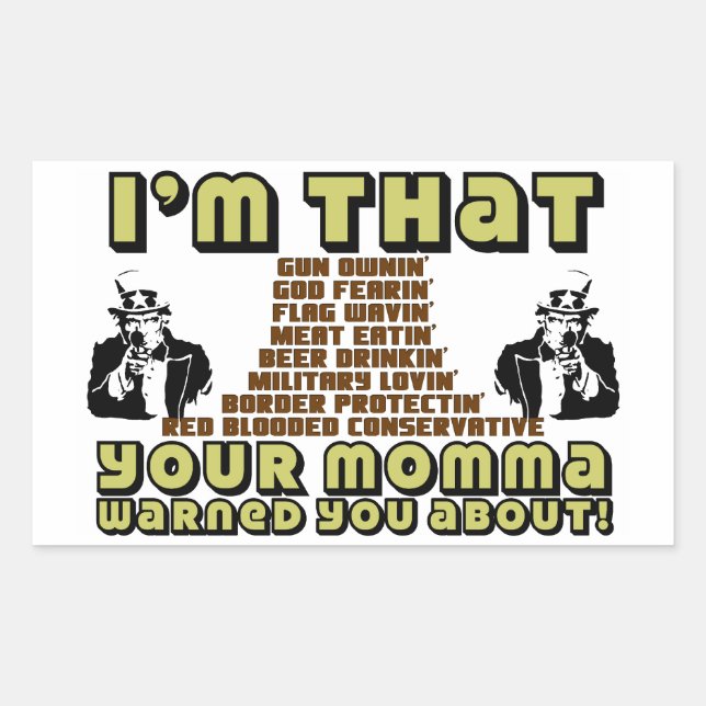 Adesivo Retangular Eu sou aquele conservador (Frente)