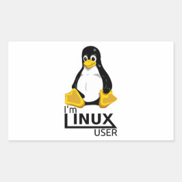 Adesivo Retangular Eu sou o usuário do Linux