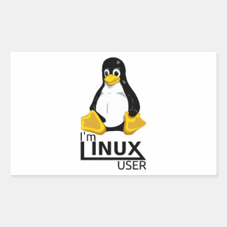 Adesivo Retangular Eu sou o usuário do Linux
