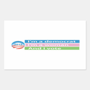 Adesivo Retangular Eu sou uma mulher e voto!