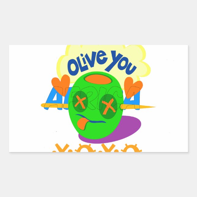 Adesivo Retangular Eu te amo XOXO lindos textos gráficos (Frente)