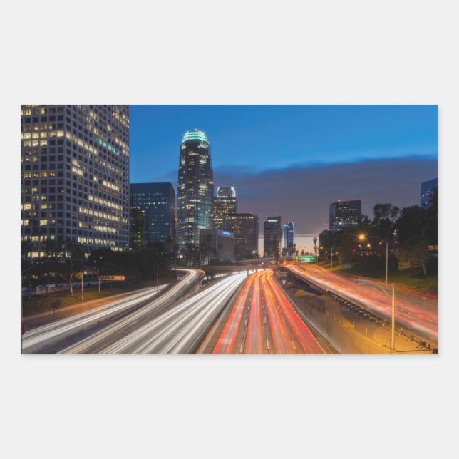 Adesivo Retangular EUA, Califórnia, Los Angeles, 110 Freeway 2 (Frente)