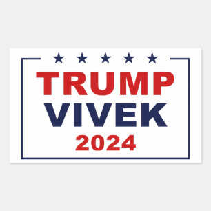 Adesivo Retangular EUA Trump Vivek 2024