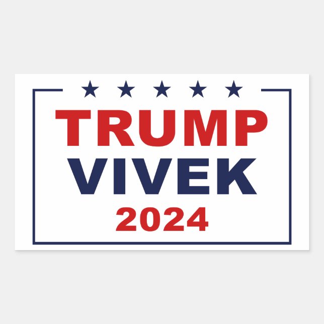 Adesivo Retangular EUA Trump Vivek 2024 (Frente)
