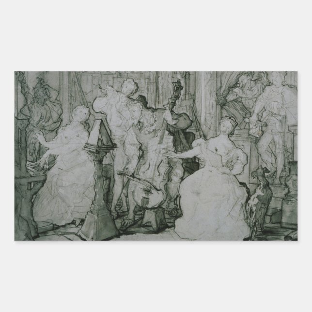 Adesivo Retangular Eugene Delacroix - Le Roy Rene (Frente)