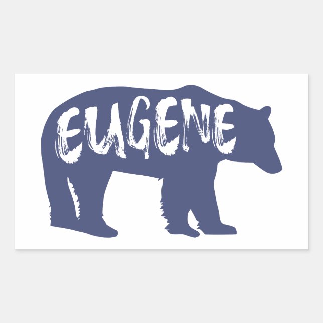 Adesivo Retangular Eugene Oregon Bear (Frente)