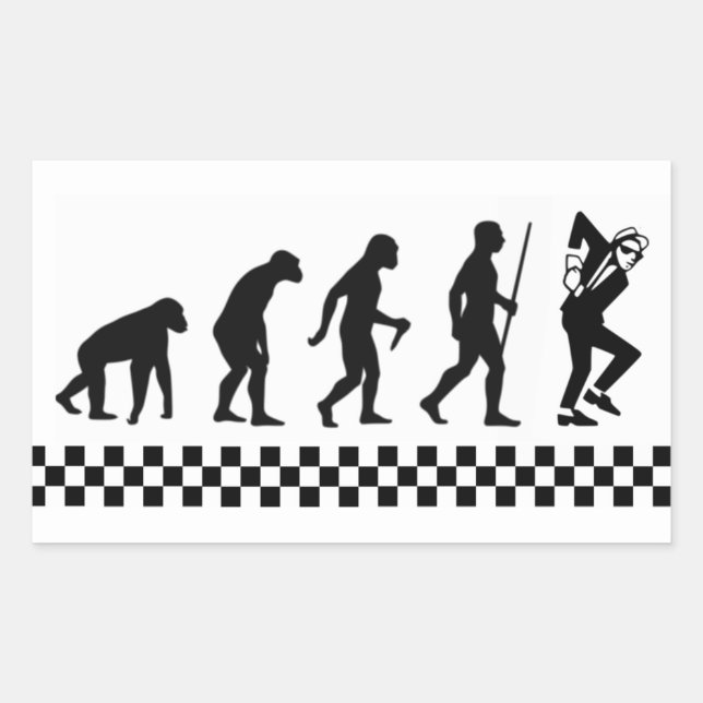 Adesivo Retangular Evolução do Ska Sticker (Frente)
