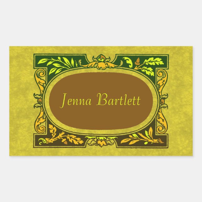 Adesivo Retangular Ex Libris Cartouche Sticker (Frente)