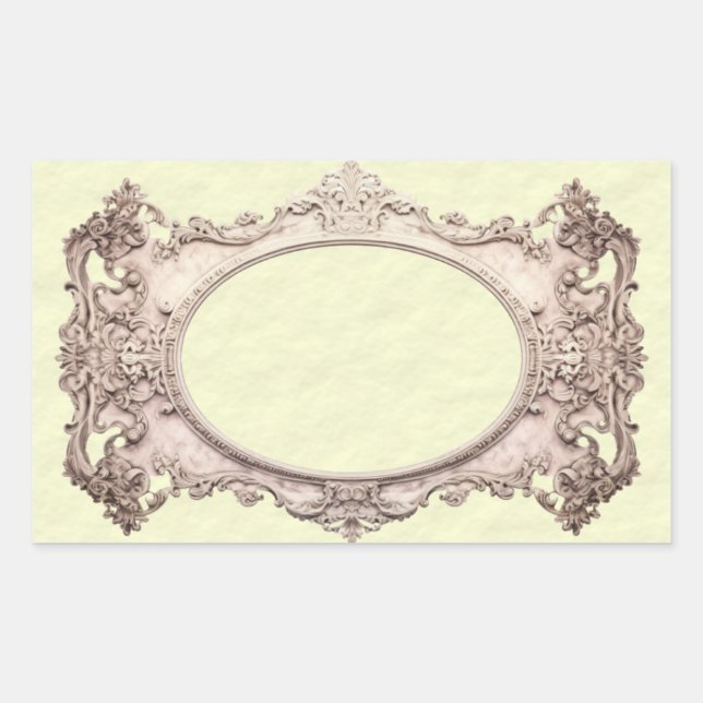 Adesivo Retangular Ex Libris Simples Estilo Vitoriano (Frente)