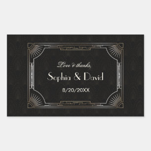 Adesivo Retangular Excelente Glamorous Gatsby Arte Dourada Casamento