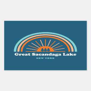 Adesivo Retangular Excelente Sacandaga Lago New York Rainbow