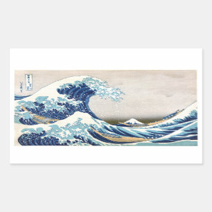 Adesivo Retangular Excelente Wave Off Kanagawa Hokusai Japonês Belas