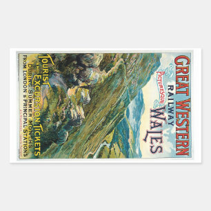 Adesivo Retangular Excelente Western Rail ~ Wales
