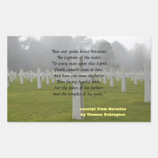 Adesivo Retangular Excerto De Horatius (Frente)