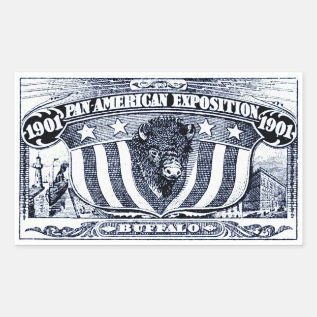 Adesivo Retangular Exposição Pan-Americana 1901 (Frente)