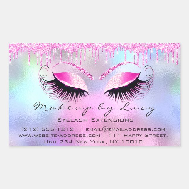 Adesivo Retangular Eyelash Extension Makeup Artist Pink Drives Fuchsi (Frente)