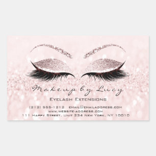 Adesivo Retangular Eyelash Extension Makeup Beauon Salon Pink Glitter