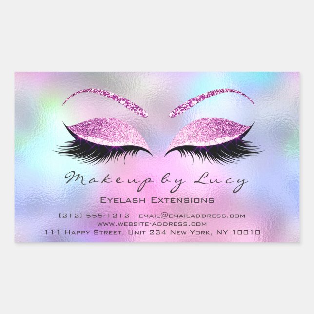 Adesivo Retangular Eyelash Extension Makeup Beauon Salon Pink Ombre (Frente)