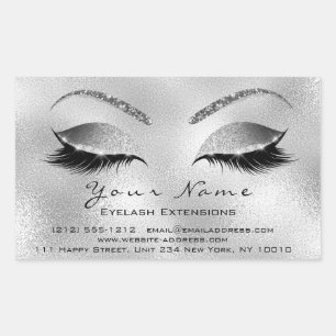 Adesivo Retangular Eyelash Extension Makeup Beauon Silver VIP