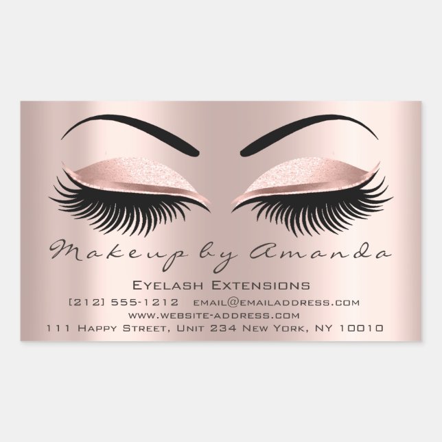 Adesivo Retangular Eyelash Extension Makeup BeauRosa Microblading (Frente)