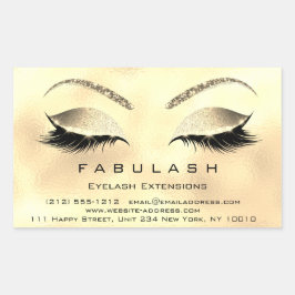 Adesivo Retangular Eyelash Extension Makeup Beaut Salon Dourado Glitt