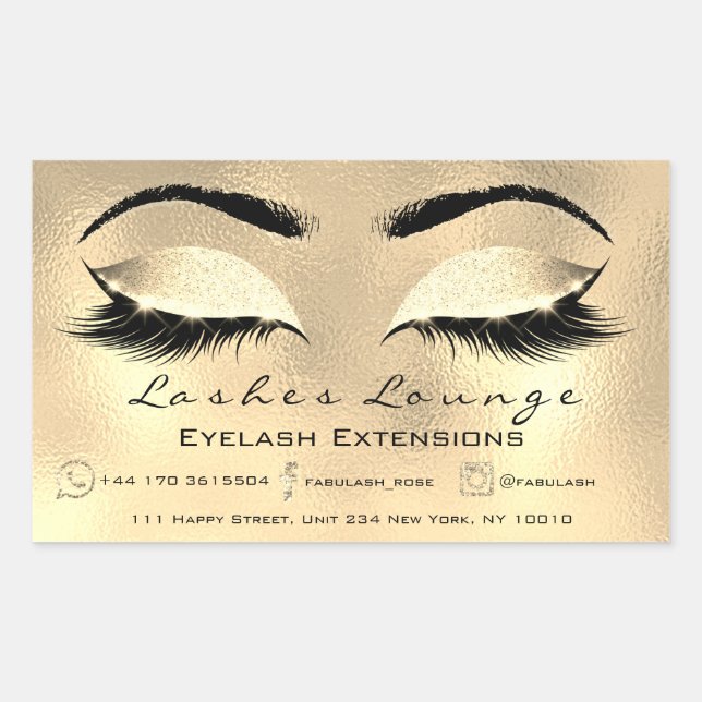 Adesivo Retangular Eyelash Extension Makeup Beauty Salon Dourados Bro (Frente)