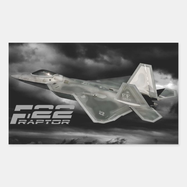 Adesivo Retangular F-22 RAPTORES Retangulares (Frente)