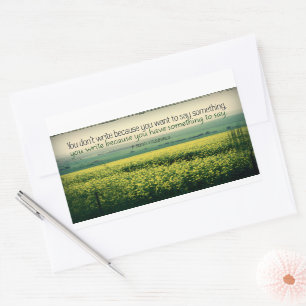 Adesivo Retangular F. Scott Fitzgerald Inspirational Cote "Escrever"
