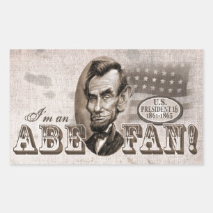 Adesivo Retangular Fã de Abe Lincoln