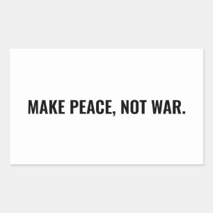 Adesivo Retangular Faça a paz não seja costume branco negro minimalis