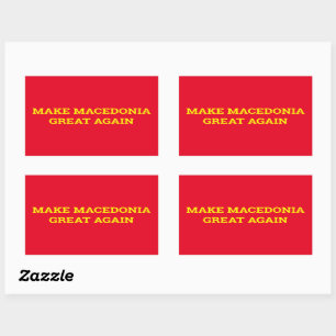 Adesivo Retangular Faça o Excelente da Macedônia novamente