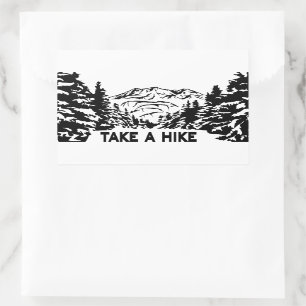 Adesivo Retangular Faça uma citação de Hike, paisagem monocromática d
