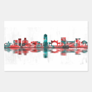 Adesivo Retangular Faisalabad Pakistan Skyline
