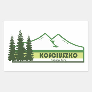 Adesivo Retangular Faixas Verdes do Parque Nacional Kosciuszko