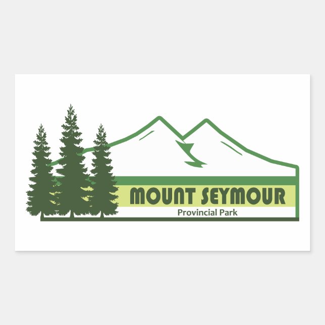 Adesivo Retangular Faixas Verdes do Parque Provincial Mount Seymour (Frente)