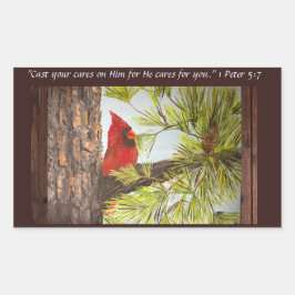 Adesivo Retangular Fale Jesus Red Bird