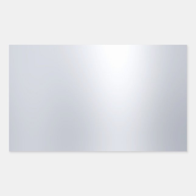 Adesivo Retangular Falso modelo em prata brilhante visual elegante (Frente)