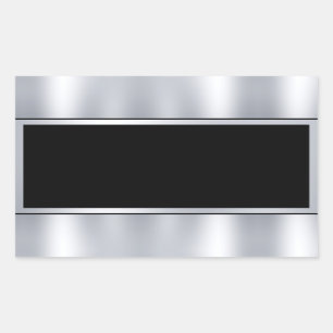 Adesivo Retangular Falso Modelo Personalizado em Preto com Texto em P