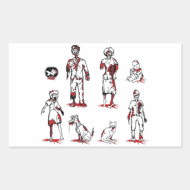 Adesivo Retangular Família Zumbi (Frente)