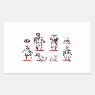 Adesivo Retangular Família Zumbi