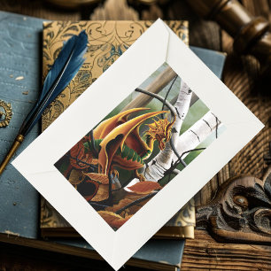 Adesivo Retangular Fantasia Verde Laranja do Outono