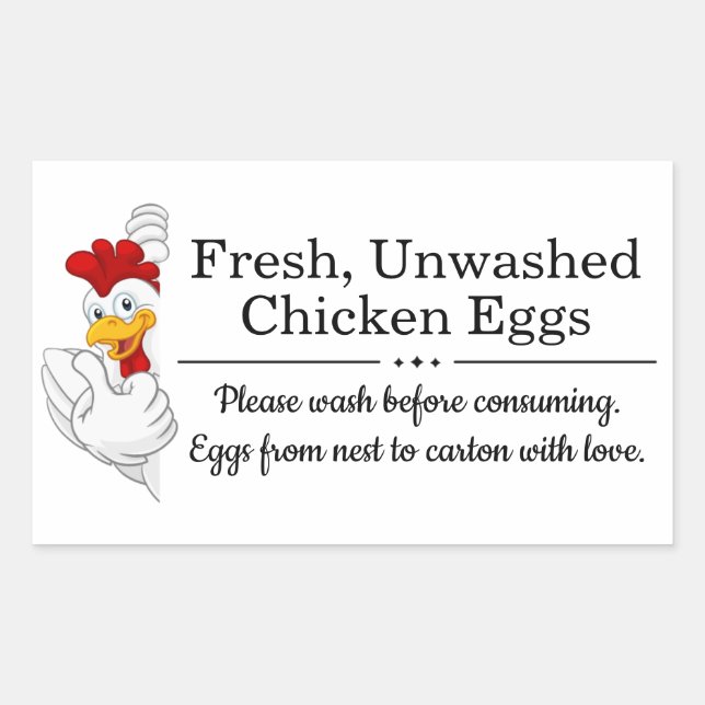 Adesivo Retangular Farm Fresh Eggs | Monogram Egg Carton (Frente)