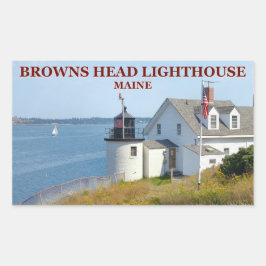 Adesivo Retangular Farol da Cabeça de Navegação, Maine Stickers