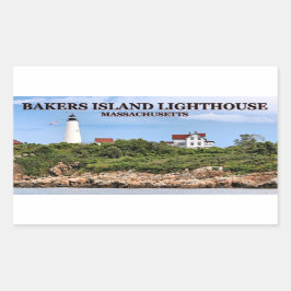 Adesivo Retangular Farol da Ilha Bakers, Massachusetts Stickers