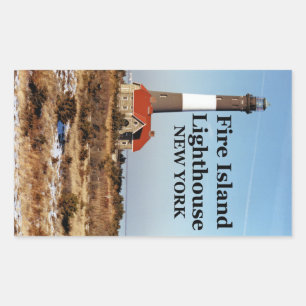 Adesivo Retangular Farol da Ilha do Fogo, New York Stickers